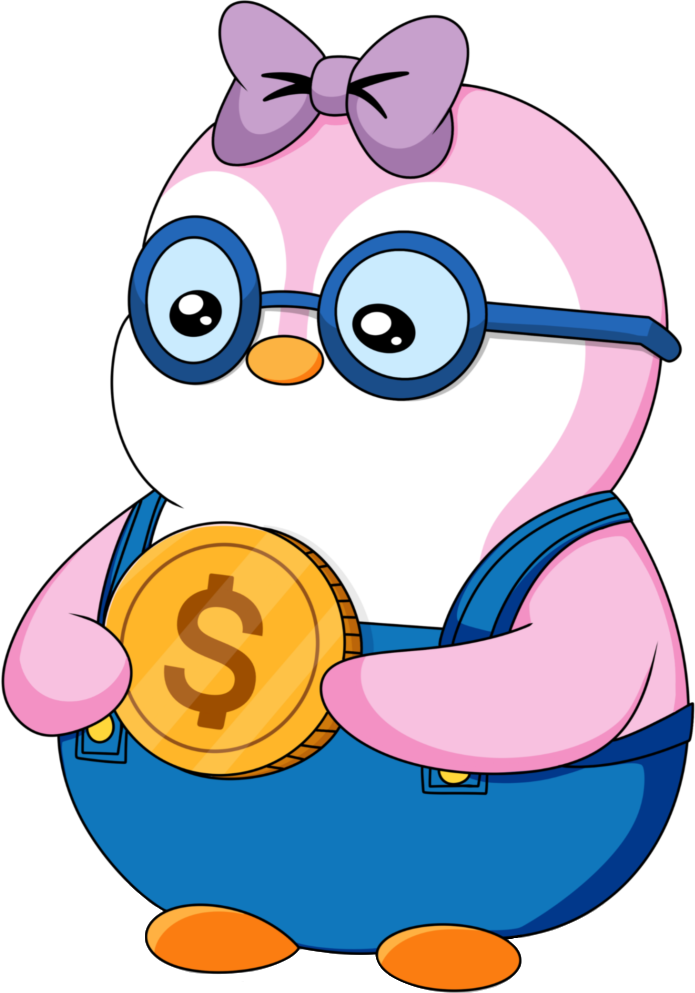 Eureka holding a coin